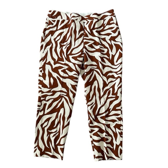 NWOT SPANX On The Go Printed Ankle Slim Straight Pants Clay Zebra Stripe - Picture 1 of 10